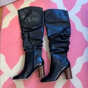 New!!! Black leather over the knee boots